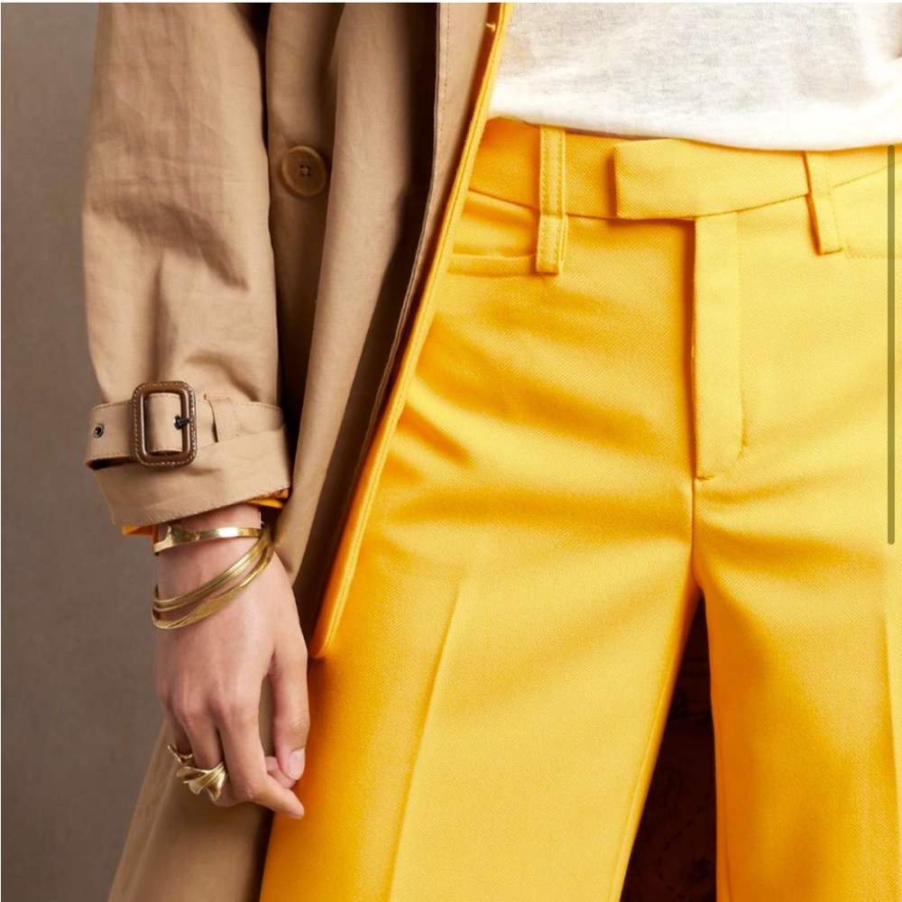 NWOT Banana Republic Wool Trouser Pants 00P Yellow